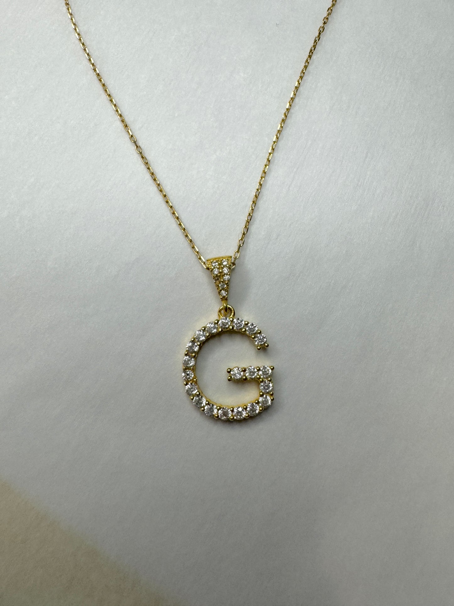 Pave initial Pendant with Herringbone Chain, Cz Diamond Letter Necklace , Custom Initial Necklace with Tennis Chain in Gold, Wife Gifts