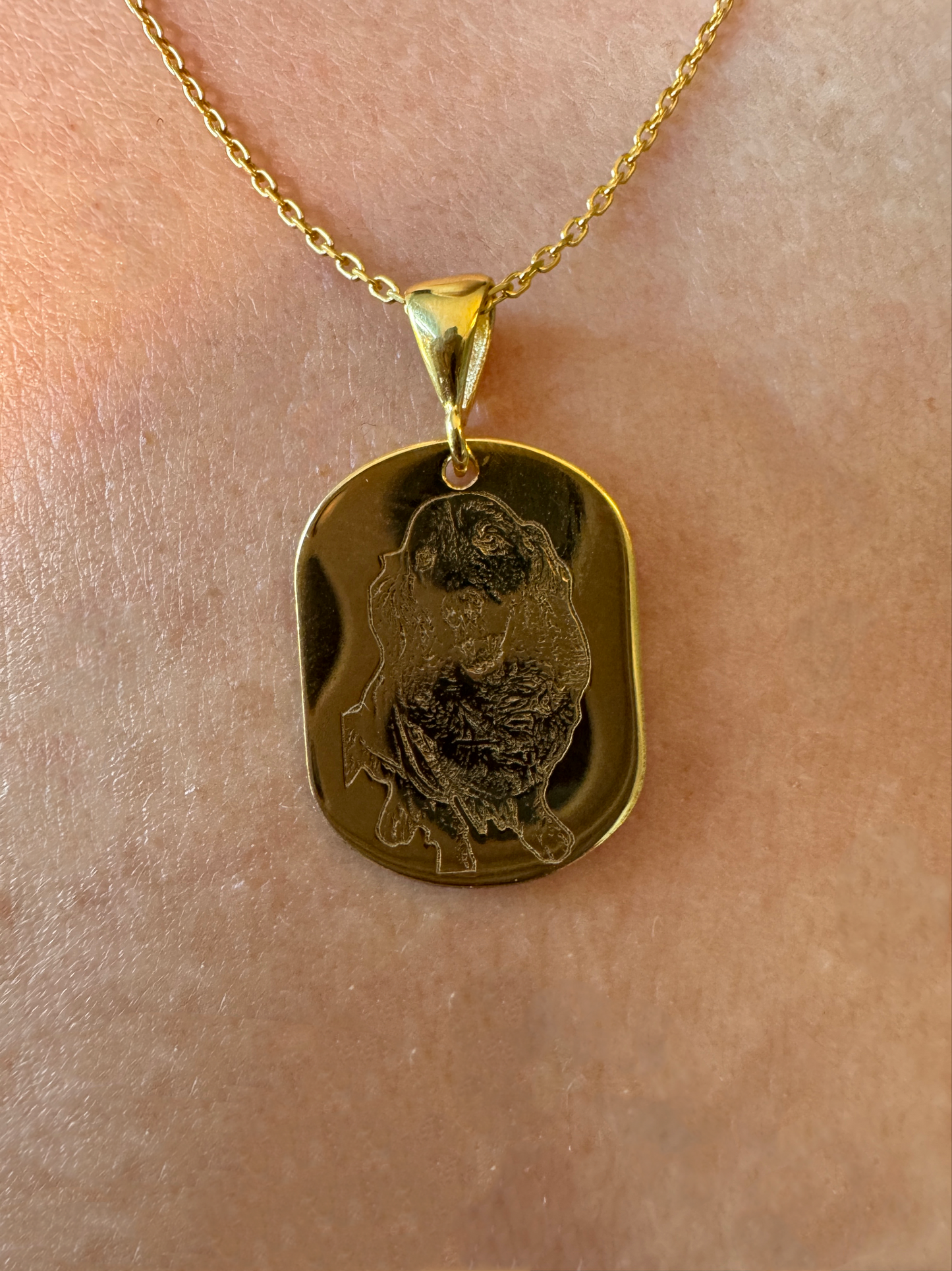 Custom Gold-Plated Dog Pendant - Personalized Pet Jewelry