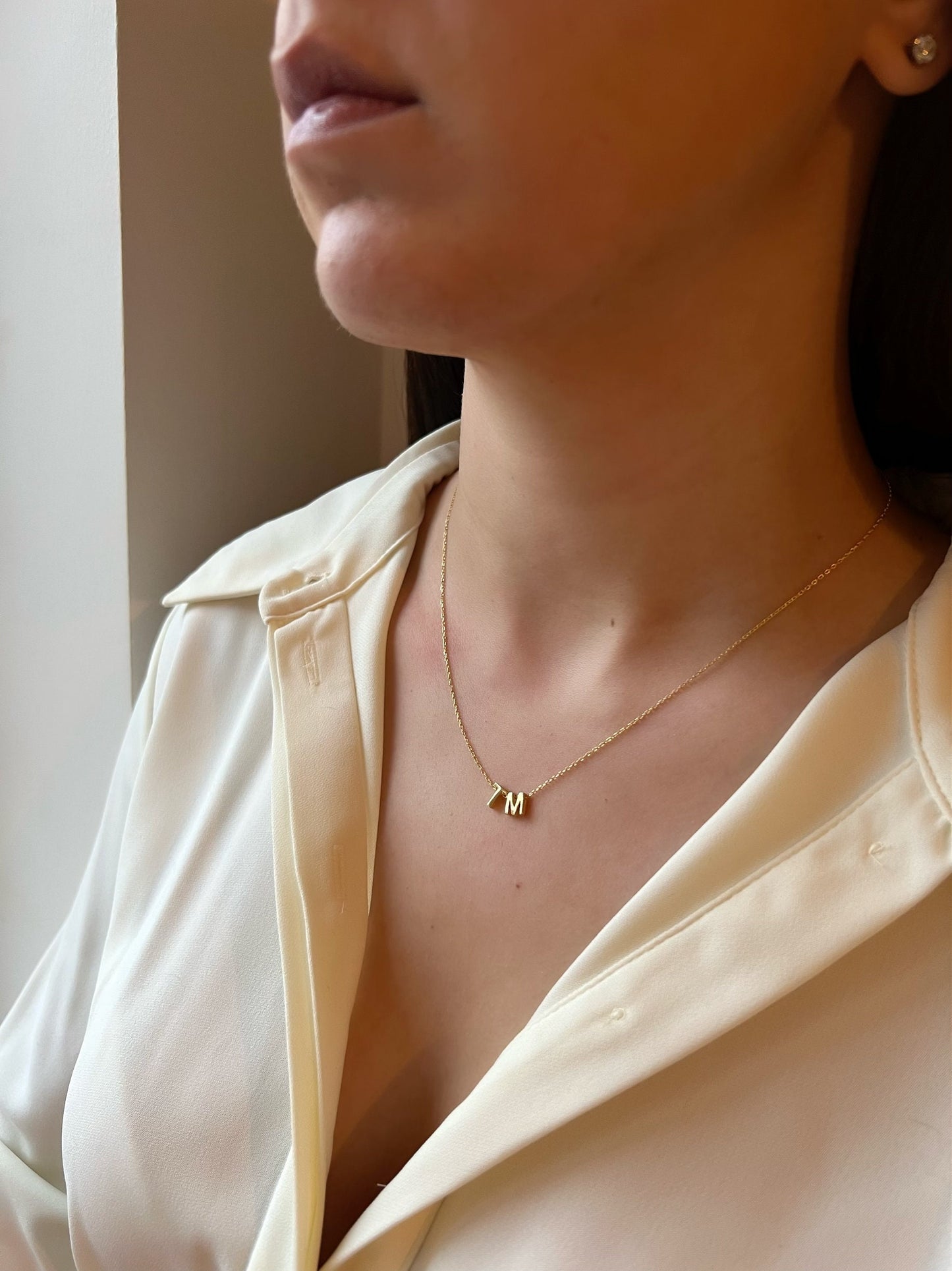 Initial Necklace| Tiny Gold Letter Necklace| Gold initial necklace| Name Necklace| Personalized bridesmaids jewelry| Letter charm necklace