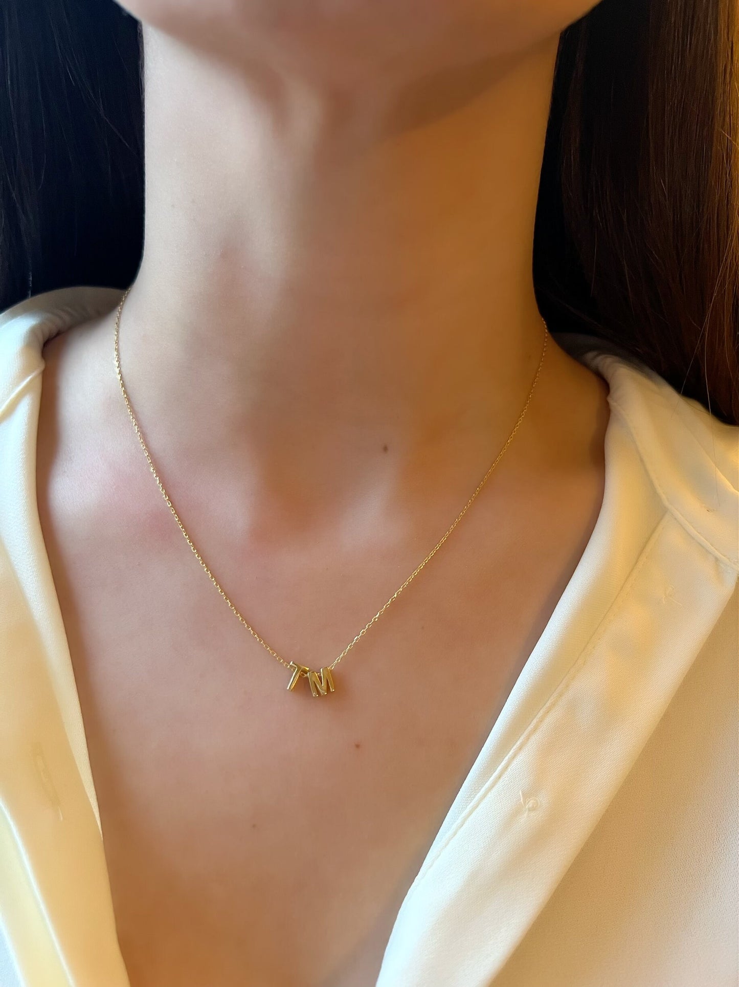 Initial Necklace| Tiny Gold Letter Necklace| Gold initial necklace| Name Necklace| Personalized bridesmaids jewelry| Letter charm necklace