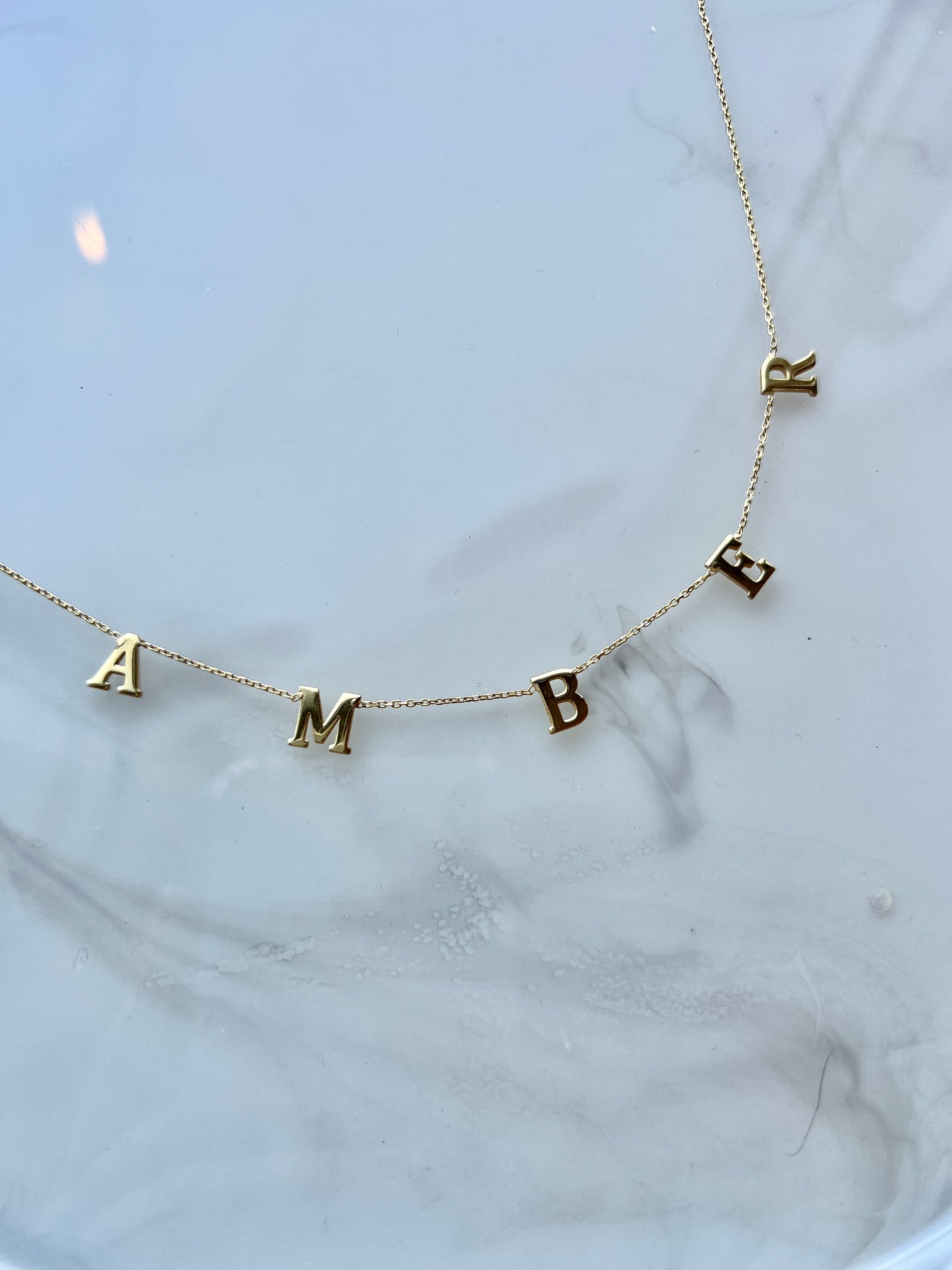 Personalized Dangle Letter Name Necklace Silver Women| Custom Dainty Spaced Letter Gold Chain Necklace| Choker Name Plate Gold| Gift For Her