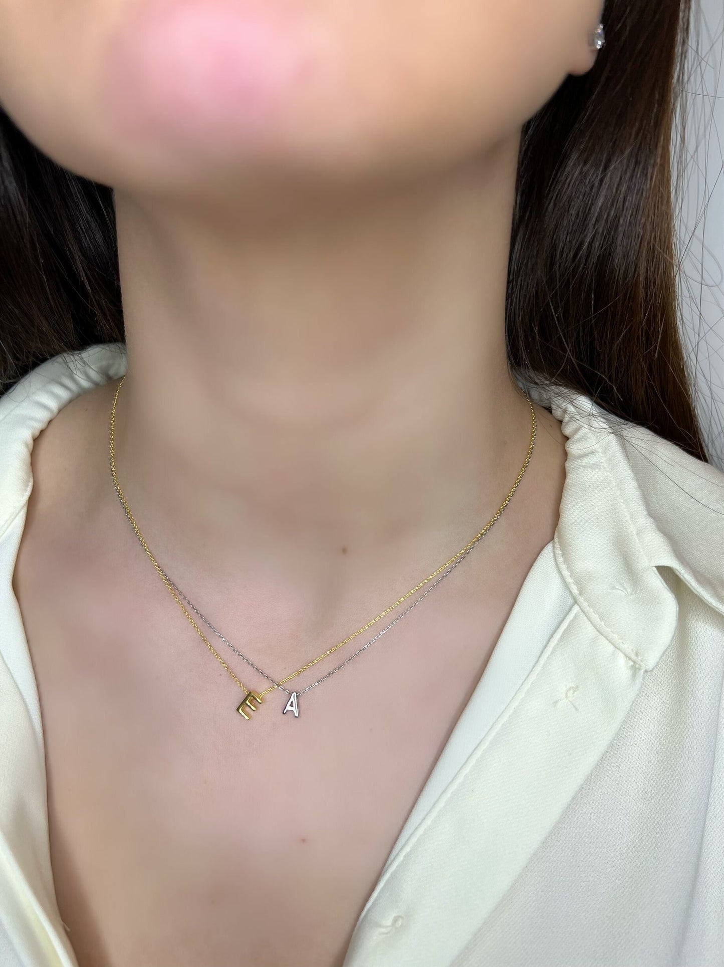 Dainty initial Necklace Choker in Silver | Letter Necklace | Gold letter Necklace | best friend gift | Personalised initial Necklace Gift |