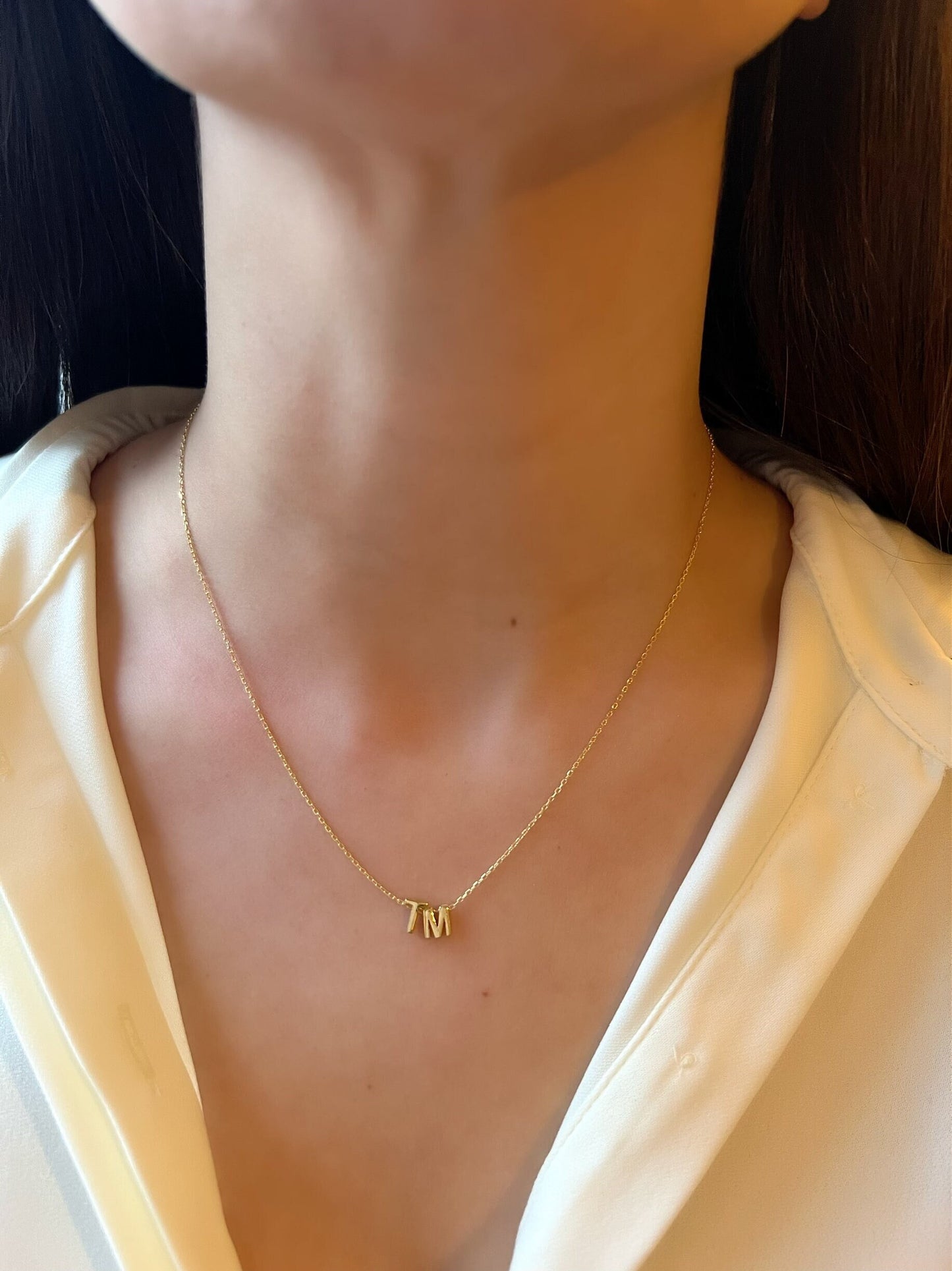 Initial Necklace| Tiny Gold Letter Necklace| Gold initial necklace| Name Necklace| Personalized bridesmaids jewelry| Letter charm necklace