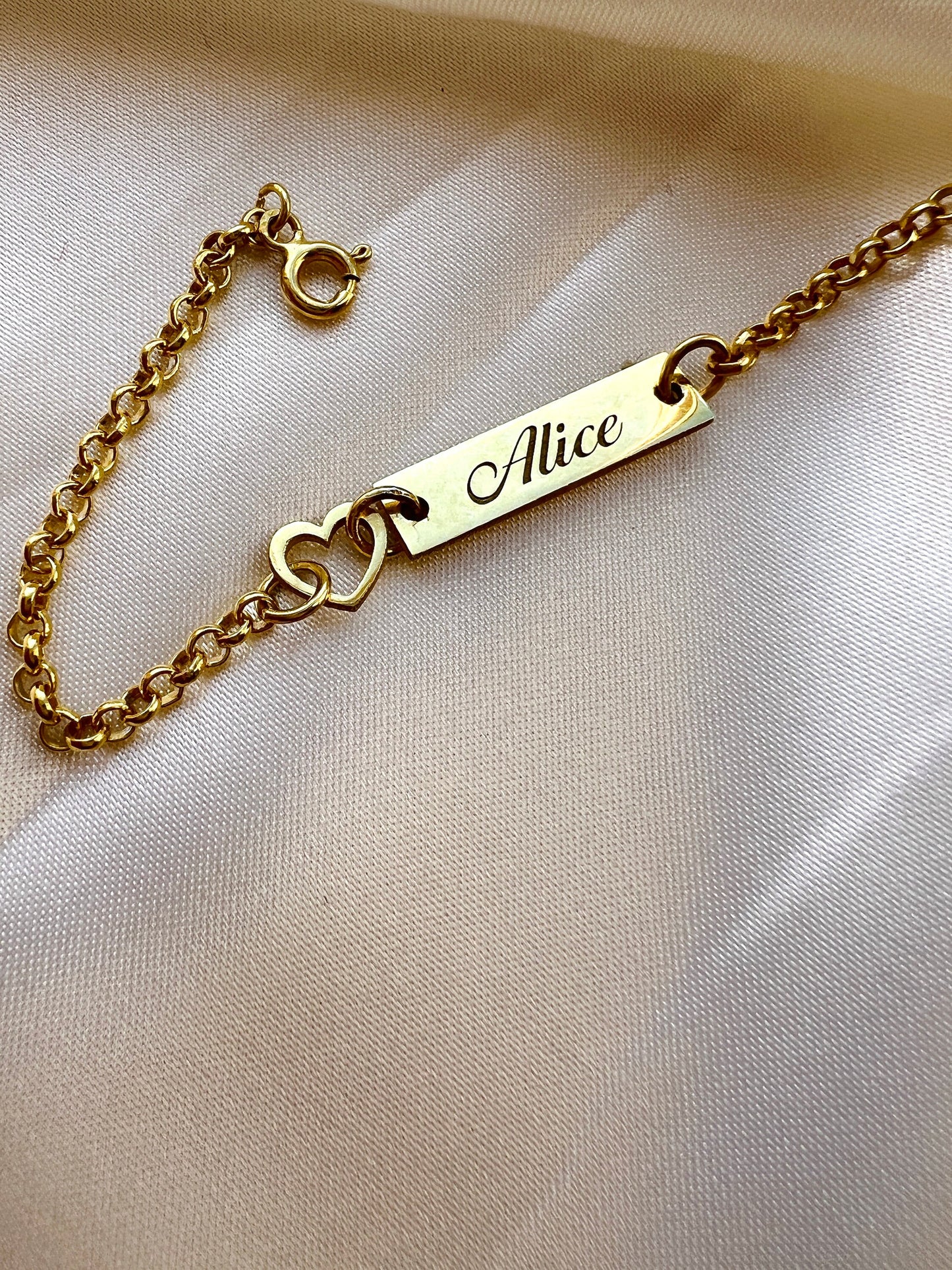 Name Plate Bracelet | Handwriting Bracelet | Id Bracelet | Dainty Name Bracelet | Couples Bracelet | Medical Bracelet | Gold Bar Bracelet