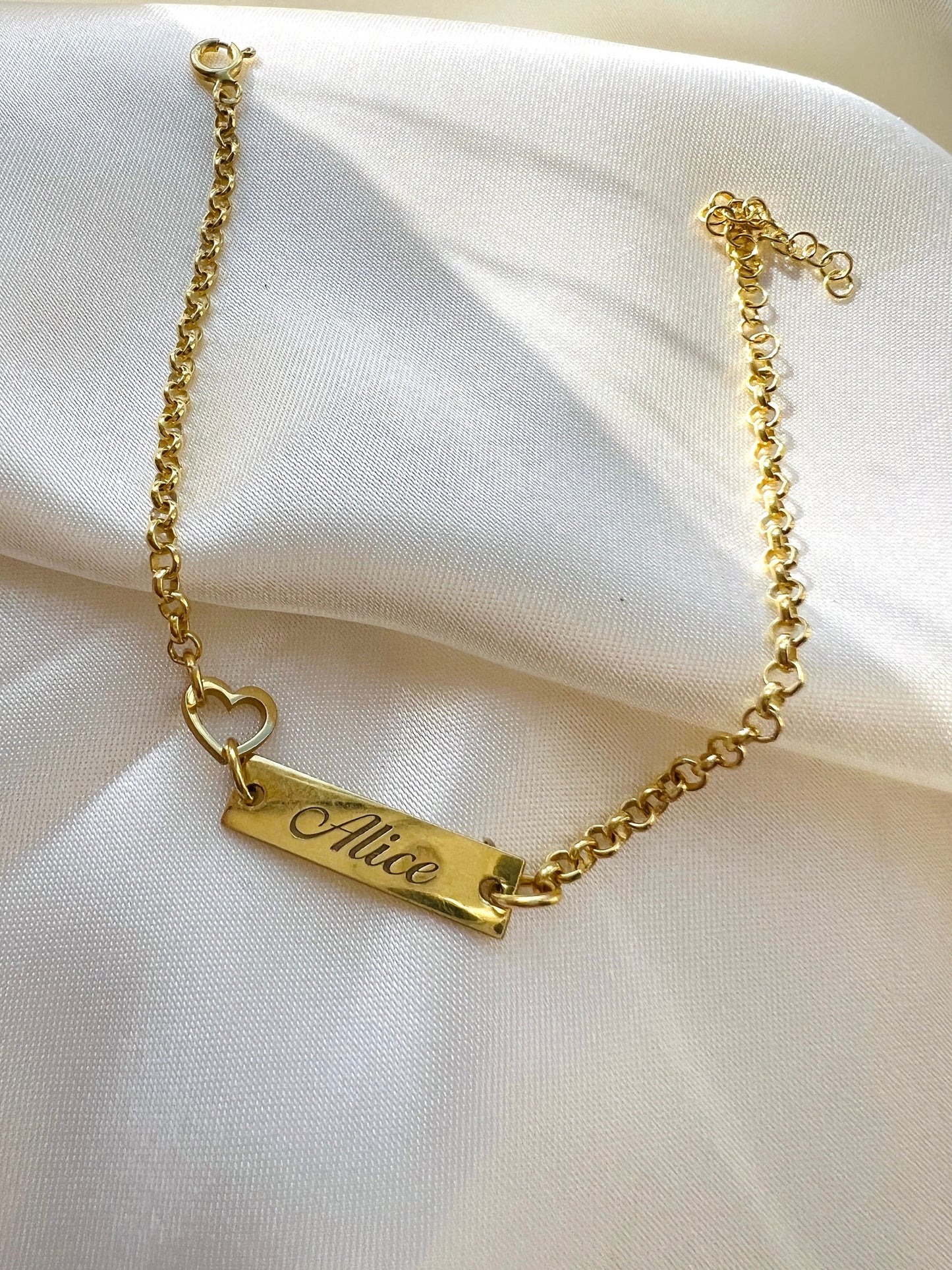 Name Plate Bracelet | Handwriting Bracelet | Id Bracelet | Dainty Name Bracelet | Couples Bracelet | Medical Bracelet | Gold Bar Bracelet