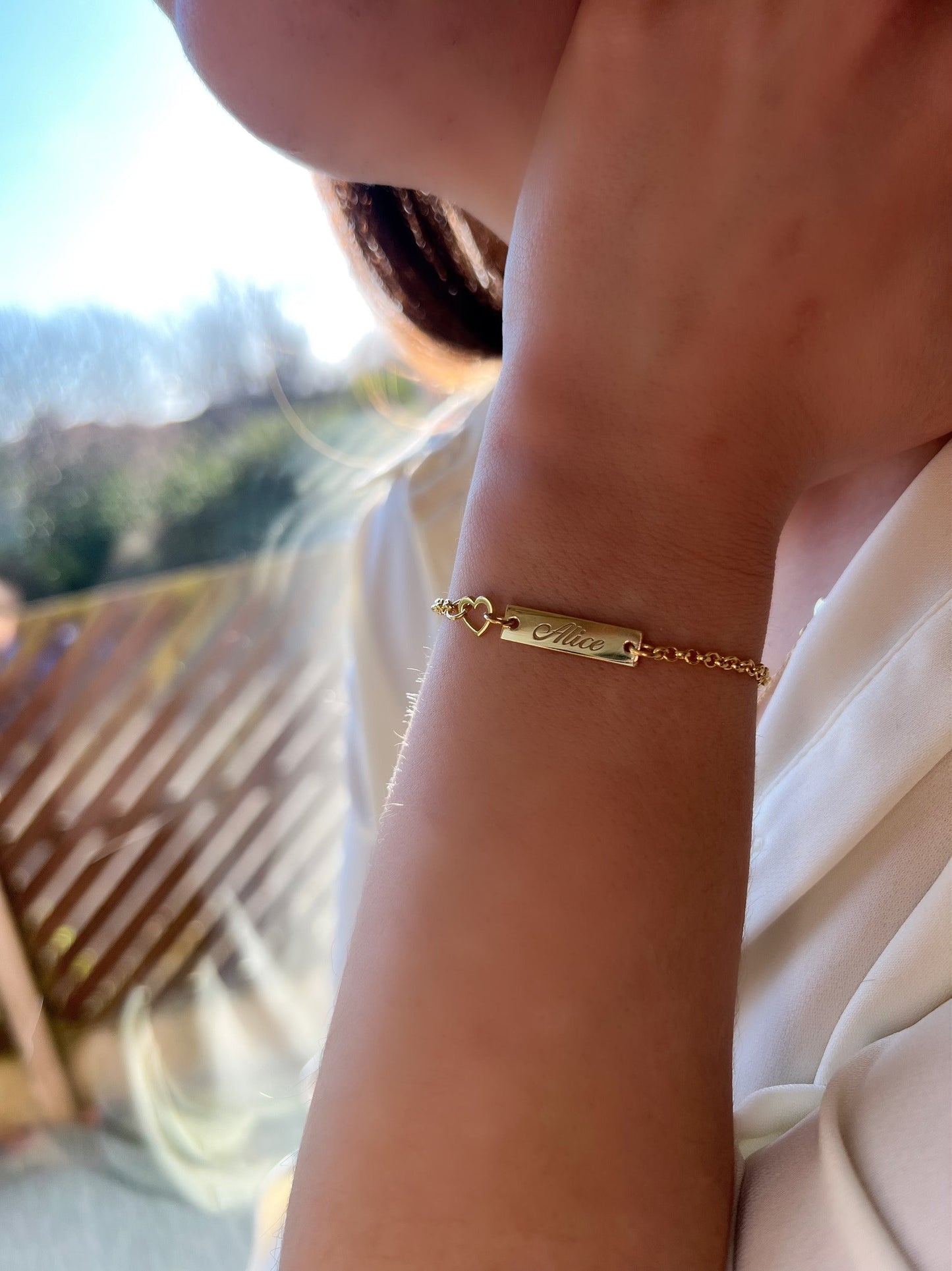 Name Plate Bracelet | Handwriting Bracelet | Id Bracelet | Dainty Name Bracelet | Couples Bracelet | Medical Bracelet | Gold Bar Bracelet