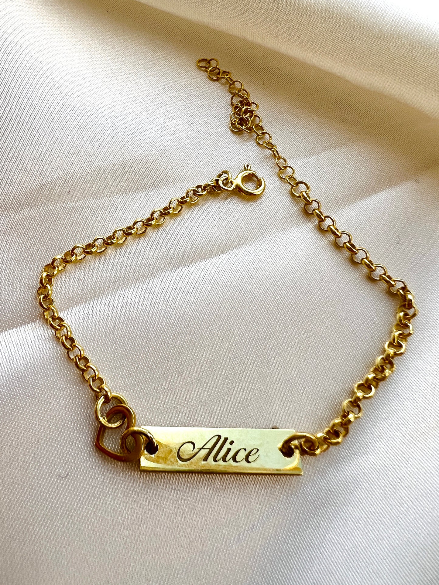 Name Plate Bracelet | Handwriting Bracelet | Id Bracelet | Dainty Name Bracelet | Couples Bracelet | Medical Bracelet | Gold Bar Bracelet