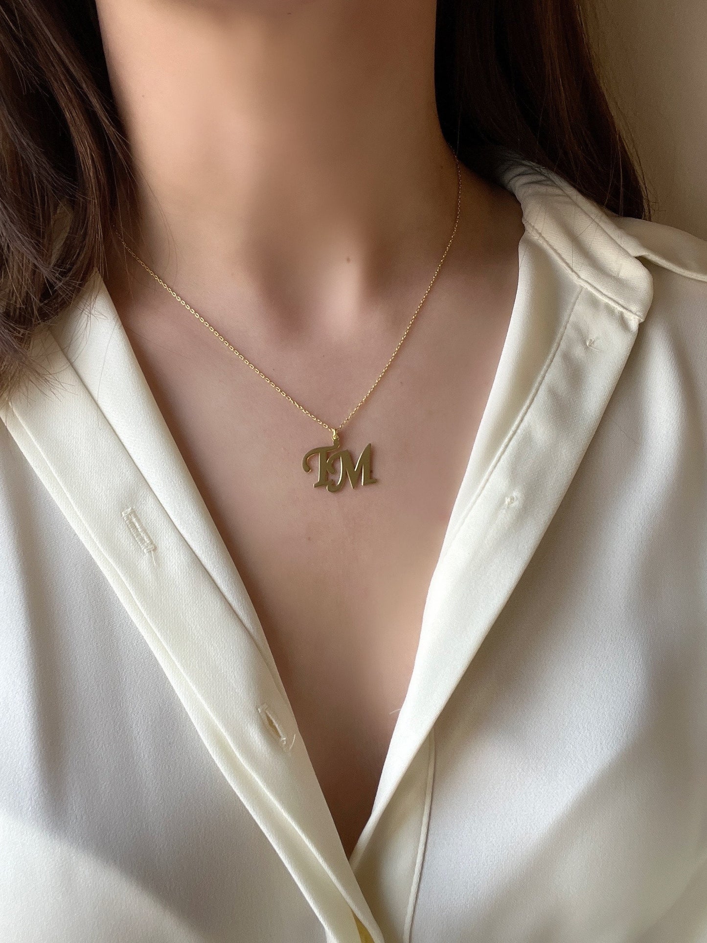 Double Initial Necklace| Couple Necklace| 2 initial necklace| Custom Two Letter Necklace| Couple Necklace| Friendship Necklace|