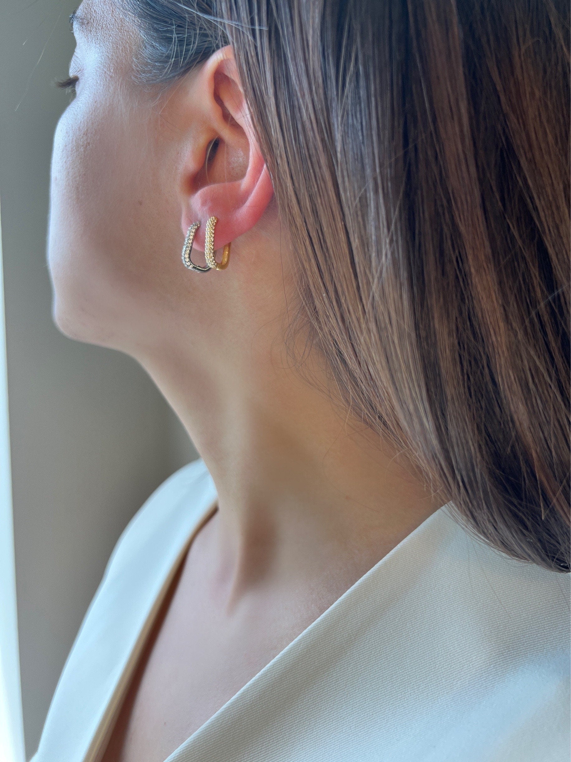 Cz Pave Hoop Earrings |Everyday Earrings|Everyday&Co Jewellery Designs