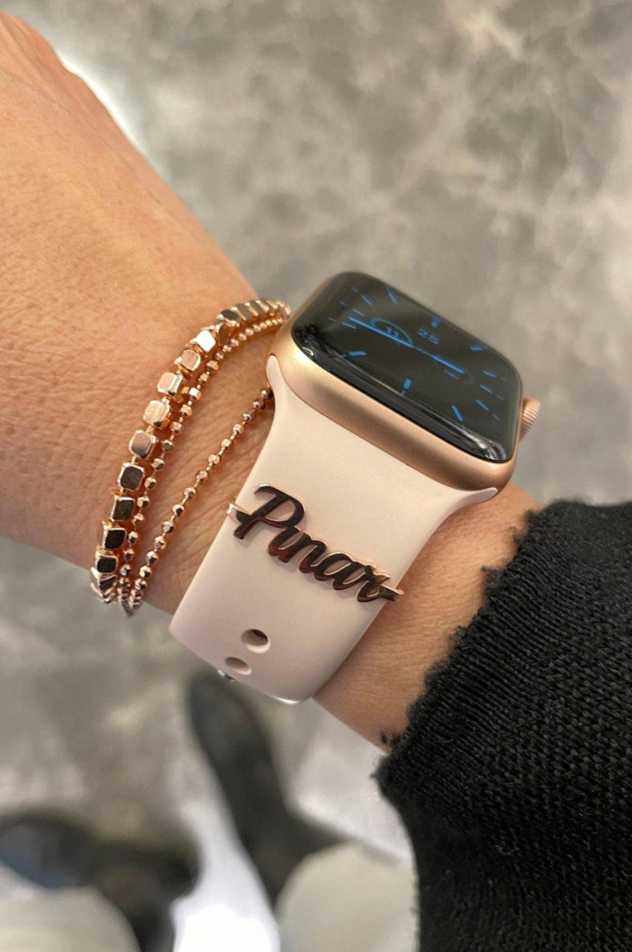 Personalized Apple Watch Charm| Apple Watch Accessories| Apple Watch Name Charm| Custom Text Apple Watch Accesories | Gift for Her and Him