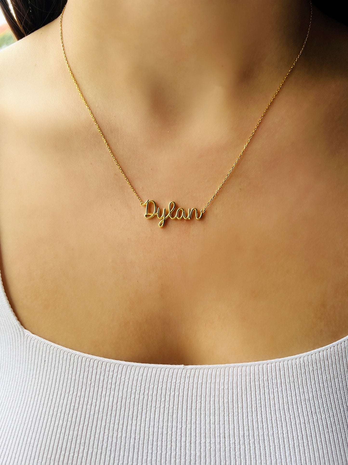 Wire Name Necklace in Gold| Silver Name Jewelry| Dainty Name Necklace| Kids Name Necklace| Personalized Name Jewelry| Custom Word Necklace