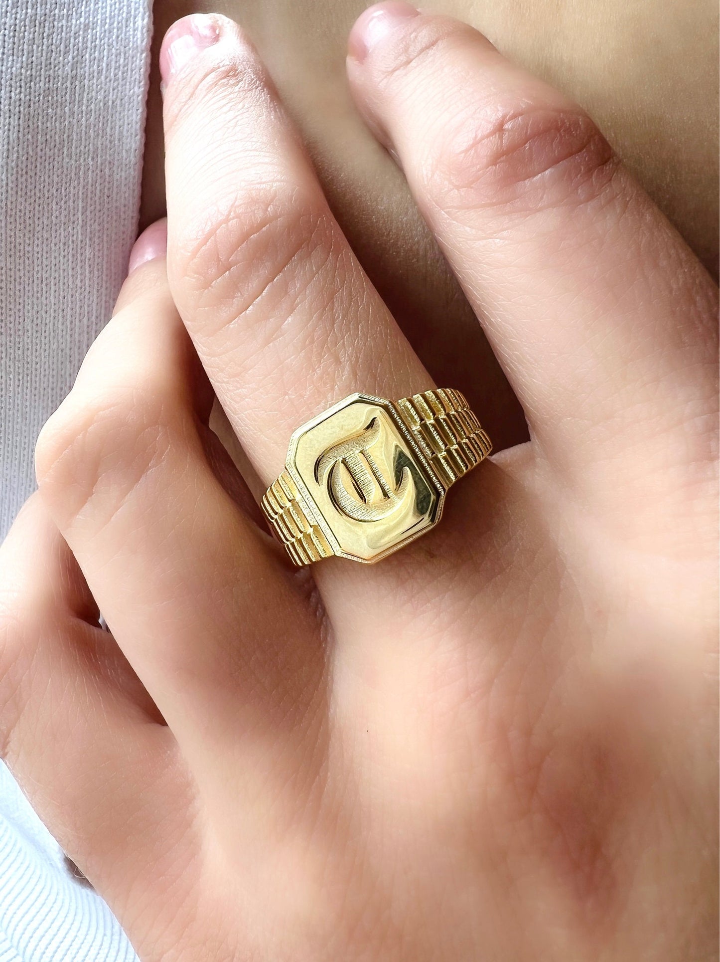 Initial Ring Men| Pinky Finger Ring| Index Finger Ring| Letter Ring Men| Personalized Jewelry For Men|Signet Ring Men and Women|Unisex Rings