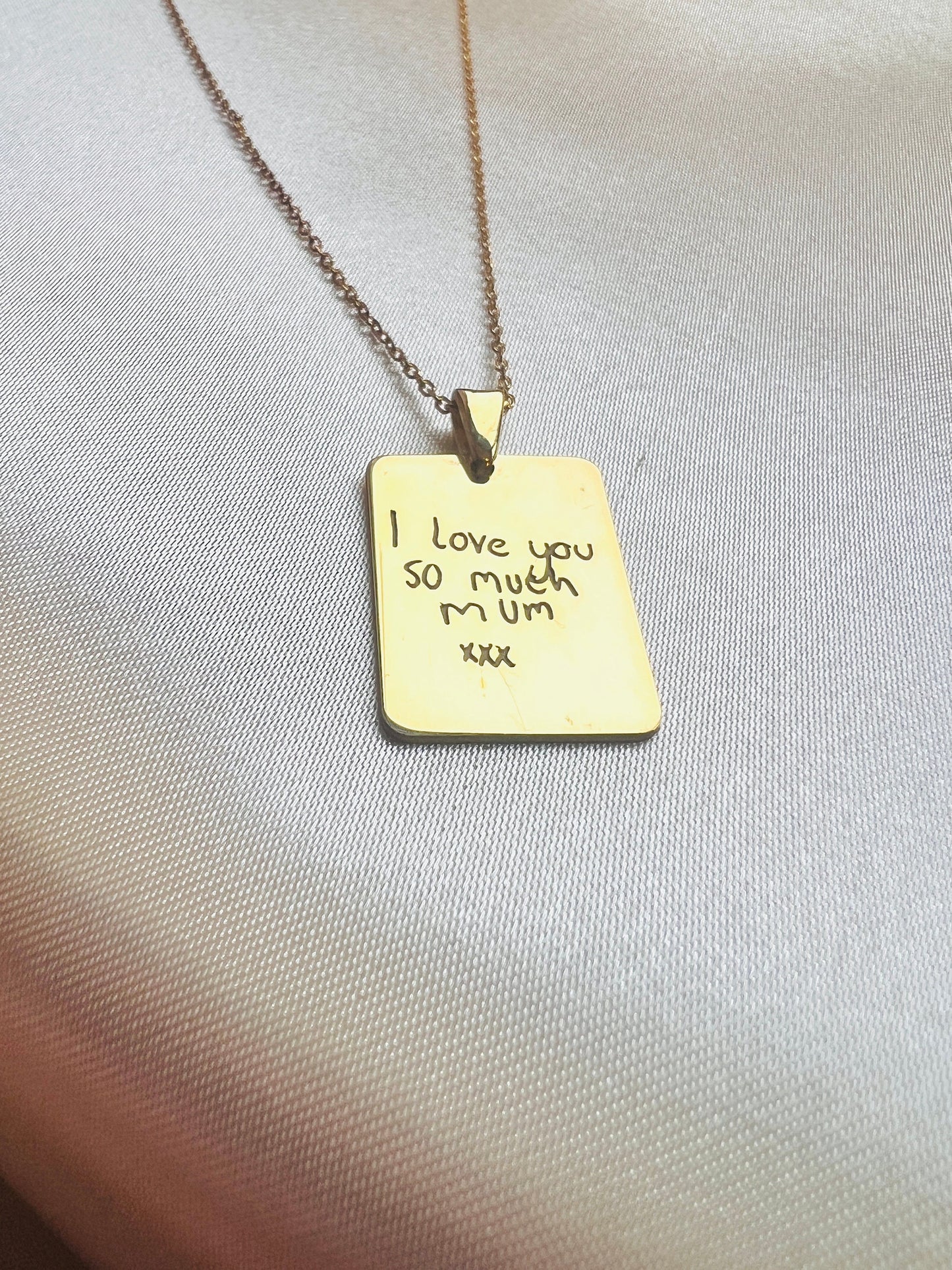 Actual Handwriting Necklace| Custom Handwriting Necklace| Handwriting Memorial Necklace| Kid Drawing Pendant| Personalized Signature Jewelry