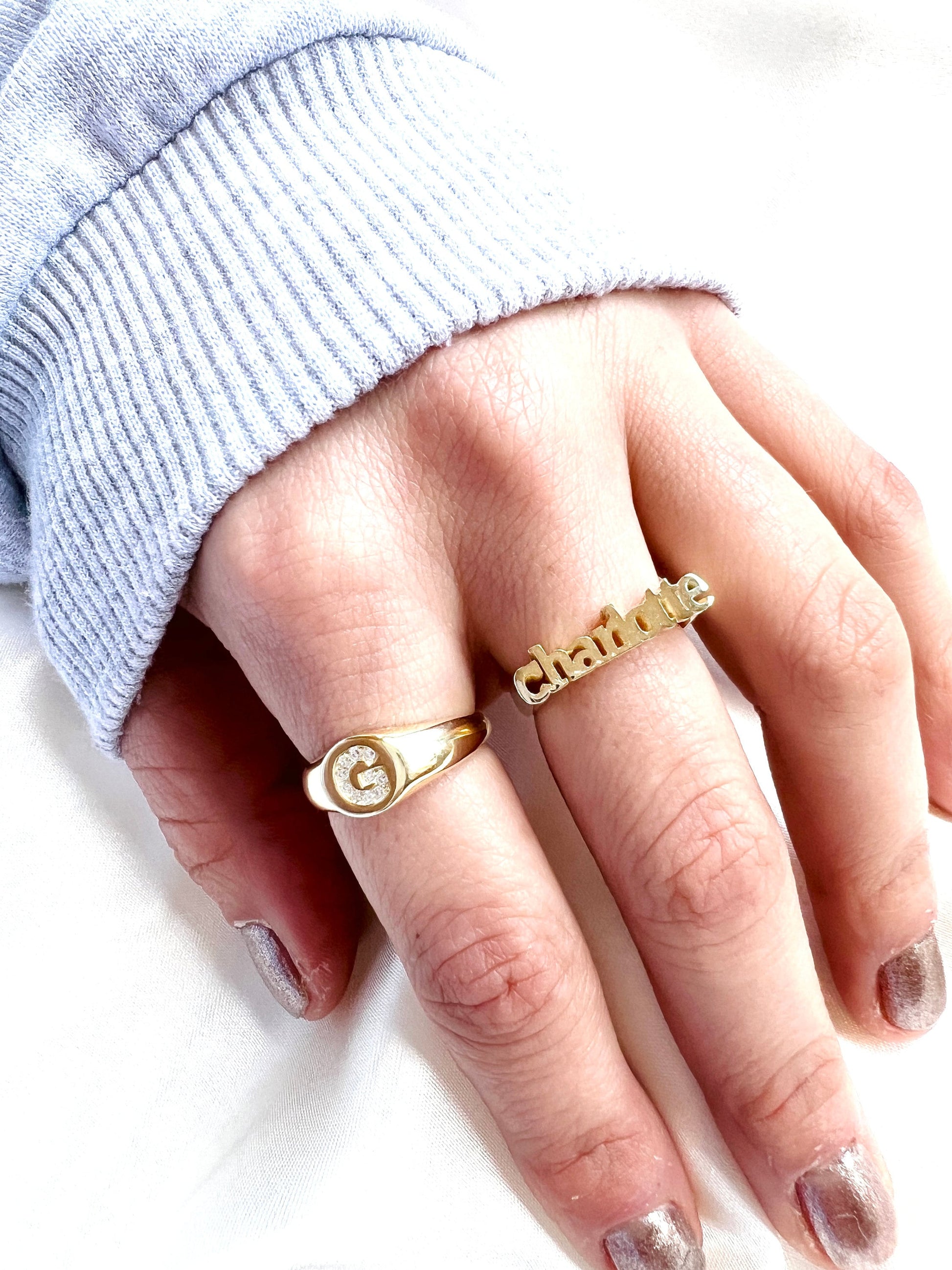 Personalized Gold Name Ring | Everyday&Co Jewellery Designs