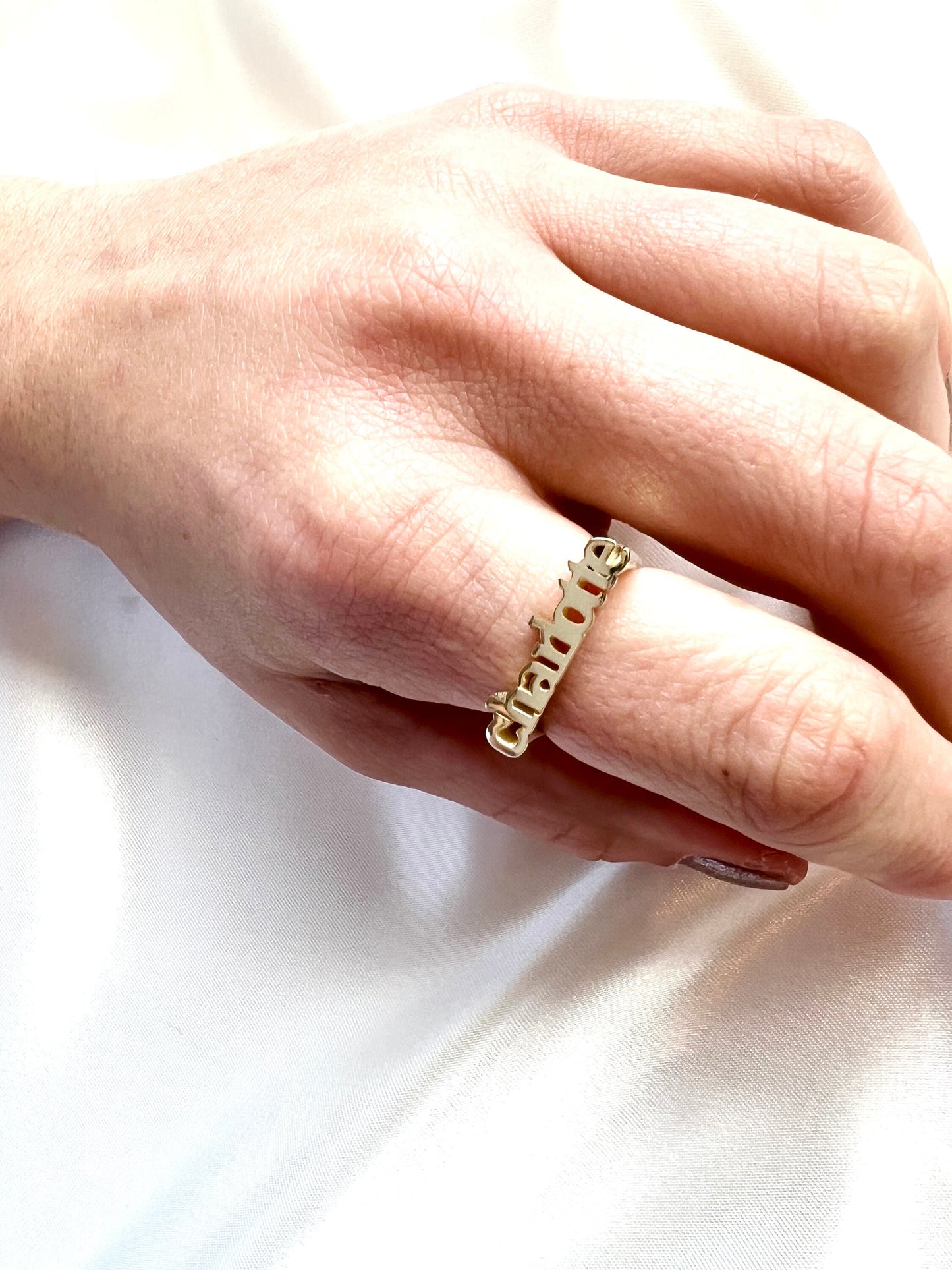 Personalized Gold Name Ring | Everyday&Co Jewellery Designs