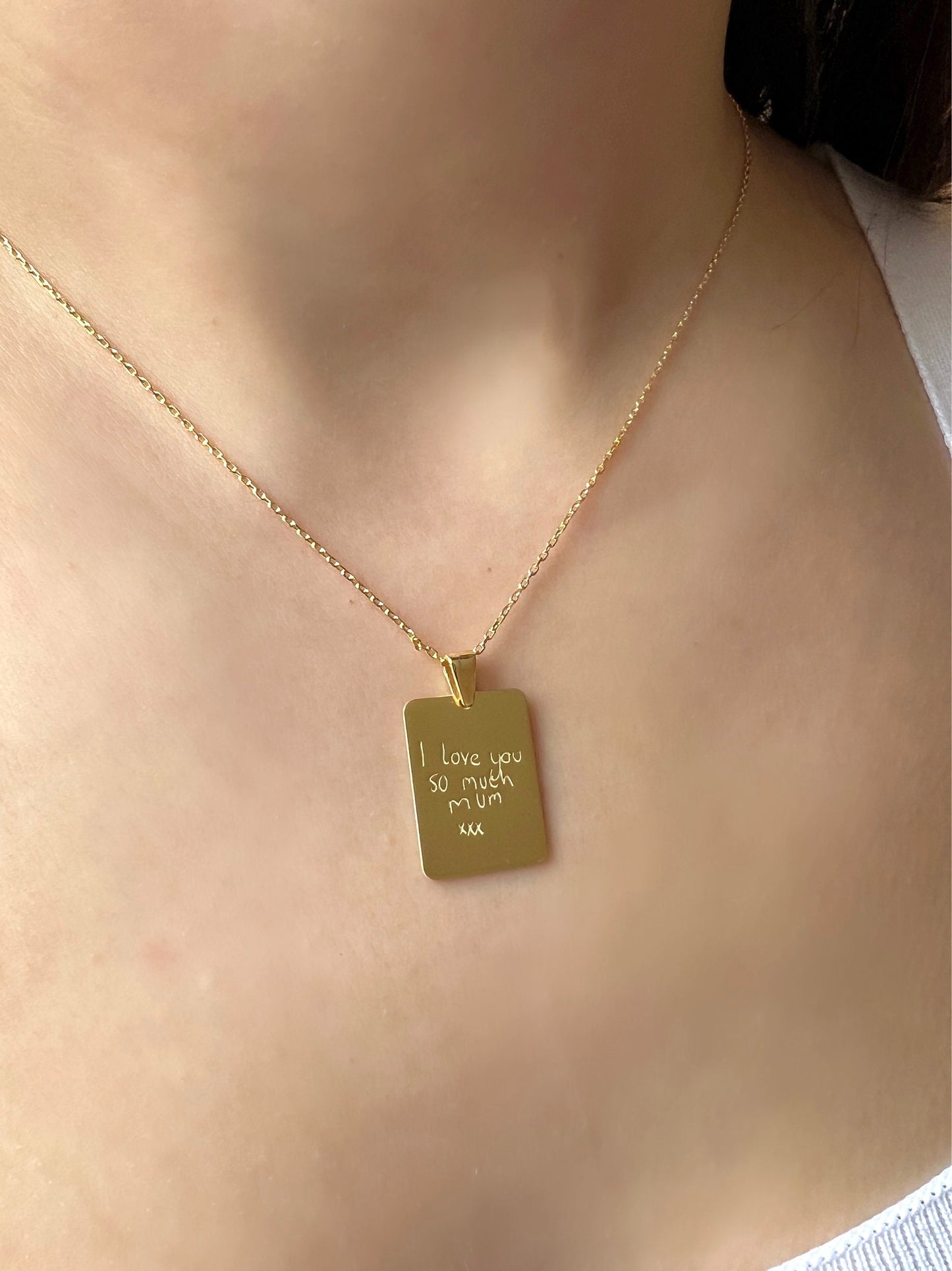 Actual Handwriting Necklace| Custom Handwriting Necklace| Handwriting Memorial Necklace| Kid Drawing Pendant| Personalized Signature Jewelry