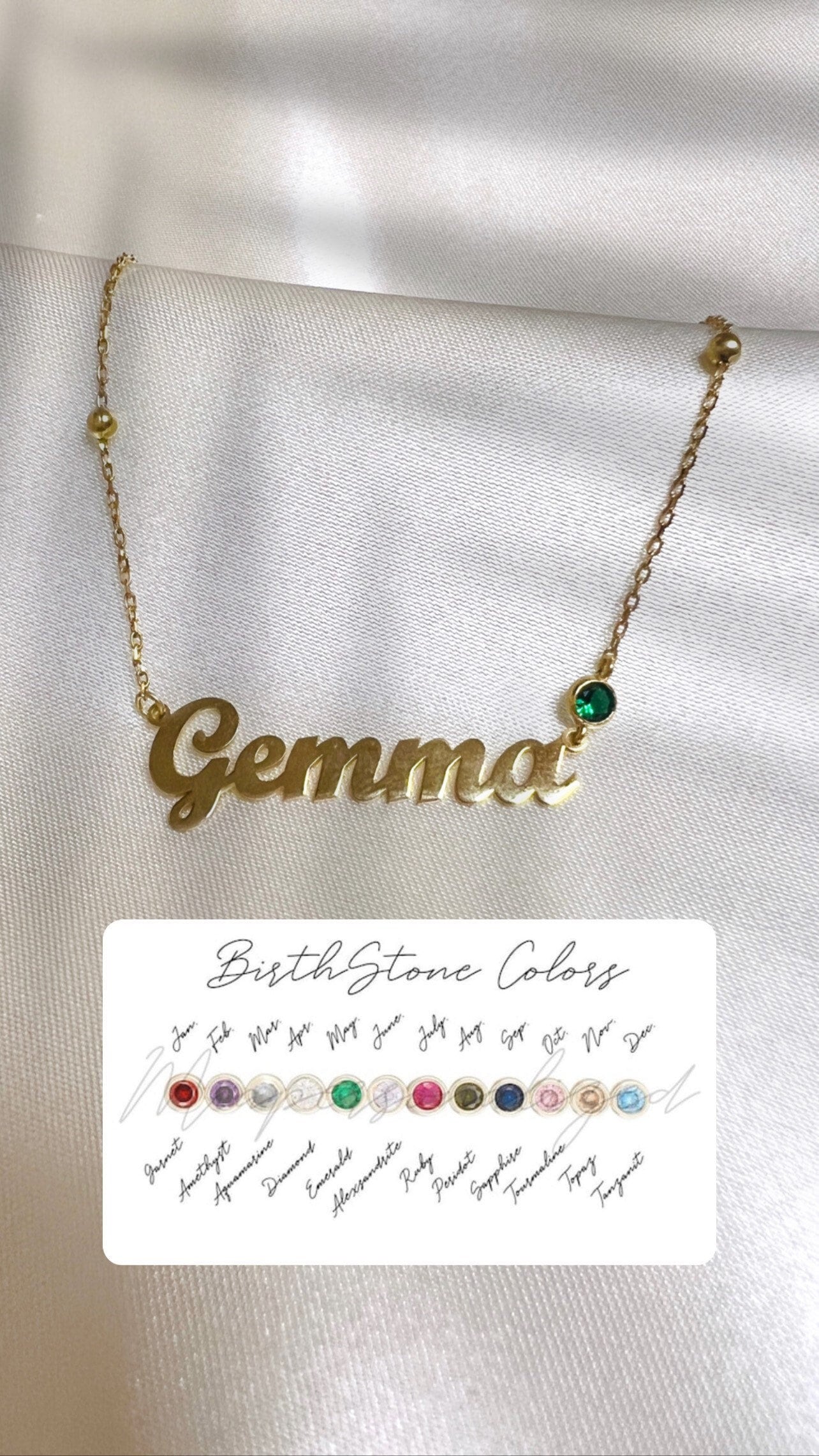 Custom Name Birthstone Necklace | Everyday&Co Jewellery Designs